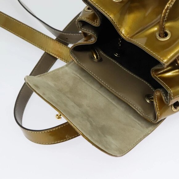 GUCCI Bamboo Backpack Enamel Gold 003 1705 0030 Auth BA4926 - Picture 9 of 15